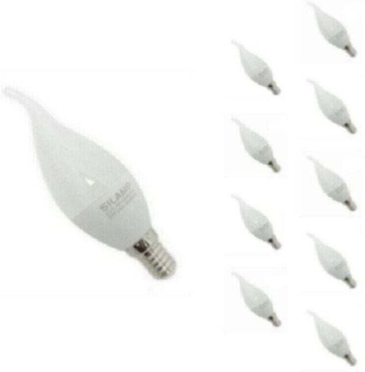 LED E14 Flamme 8W 220V Ø38mm (10er-Pack) - Kaltweiß 6000K - 8000K - SILAMP