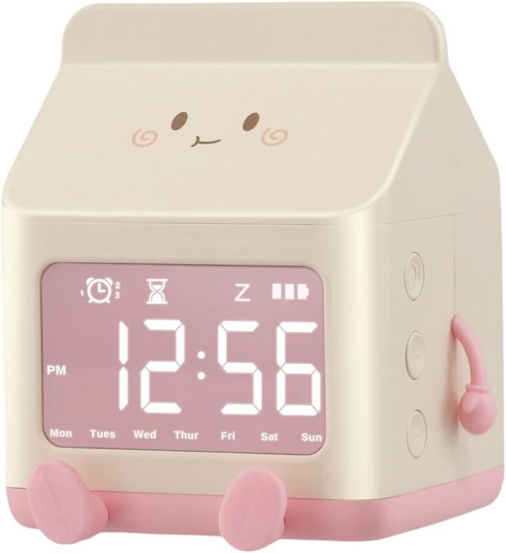 Kinderwecker, LED-Digitalwecker für Kinder, 3 Alarme, Schlummerfunktion, 5 Töne, Zeit- und Wochenanzeige, LED-Bildschirm...