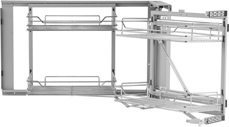 18'W Blind Corner Pull Out Organizer - 2 Ebenen 4 Ablagen für optimale Aufbewahrung in der Küche - Mophorn