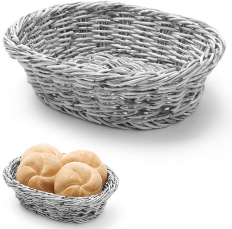 Ovaler Brotkorb aus Polypropylen, grau, 250x190x65 mm - Hendi 426616