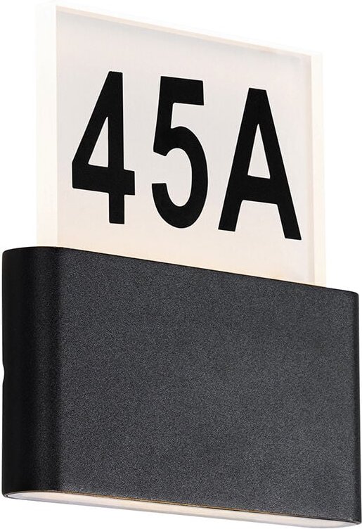 Außenwandleuchte schwarz inkl. led mit Hausnummern IP54 - Kandi
