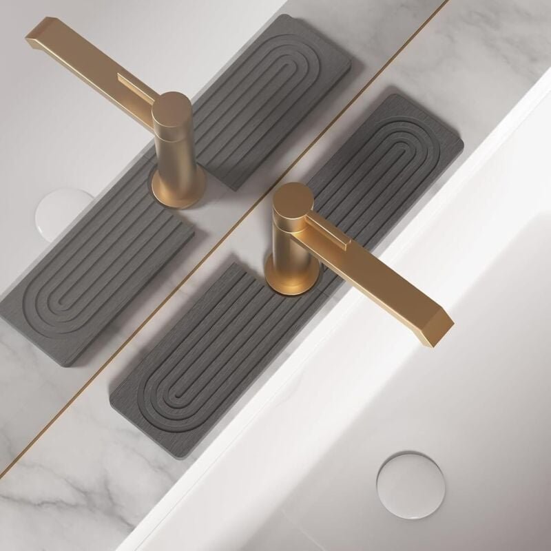 Wasserhahn Matte Abtropfmatte Für Küchen Spüle, U-förmig Diatomit Schneller Trocknungsstein, Super Saugfähiger Protektor...