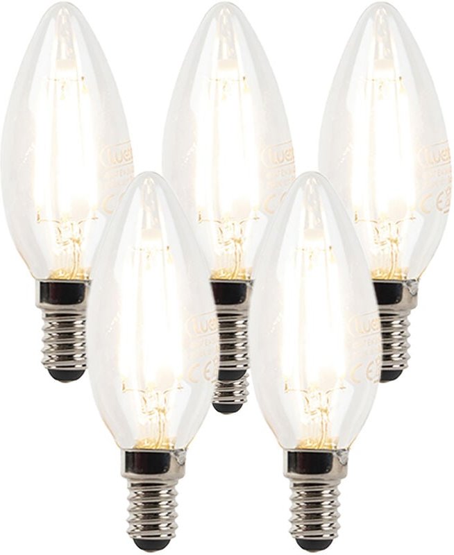 Luedd - Set mit 5 dimmbaren E14-LED-Kerzenlampen B35 klar 3W 250 lm 2700K