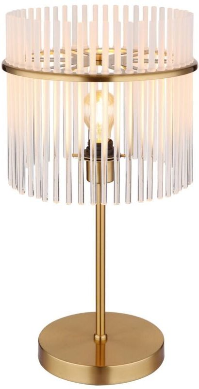 Tischleuchte Tischlampe Beistelllampe Nachttischlampe Metall Glas Gold h 54,5 cm