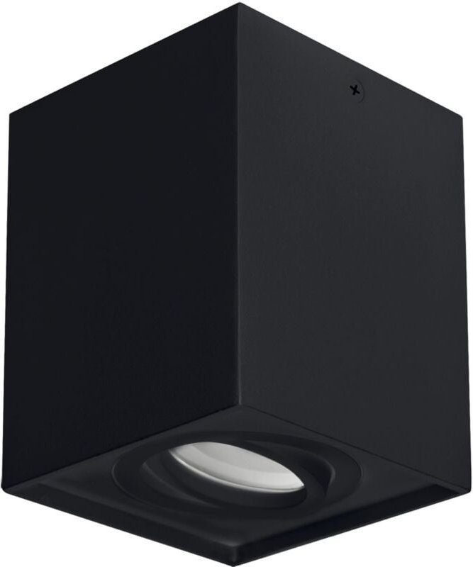 Licht-erlebnisse - Deckenstrahler Aluminium 9,4 cm breit Aufputz Schwarz GU10 eckig
