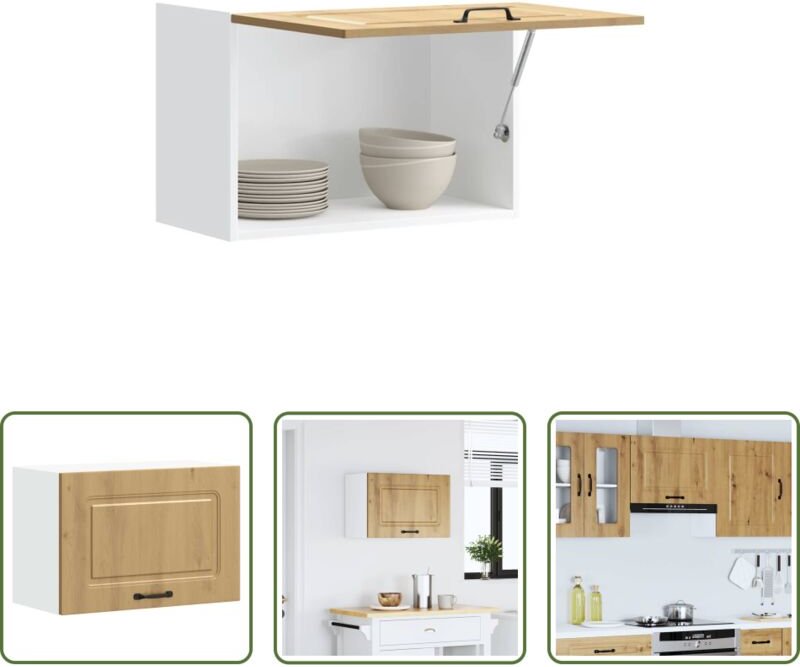 Küchenregal - Küchen-Hängeschrank Kalmar Artisan-Eiche Holzwerkstoff