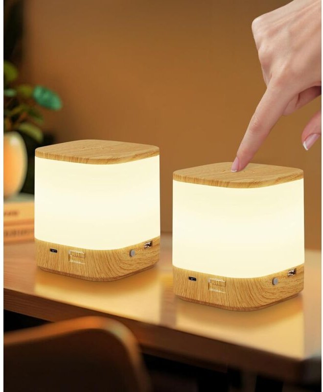 Led Nachttischlampe 2ER Touch Dimmbar: Gbly Tischlampe Akku 1800mAH usb Aufladbar Nachttischlampe Kabellos mit 3 Farbtem...