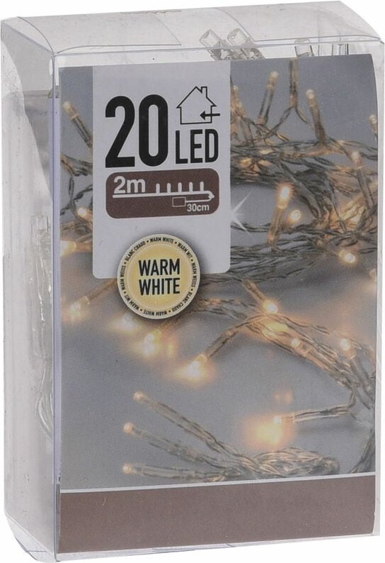 Lichterkette mit 20 LED in warm weiß - 200 cm - Weihnachts Tischlichterkette Deko Innen Beleuchtung