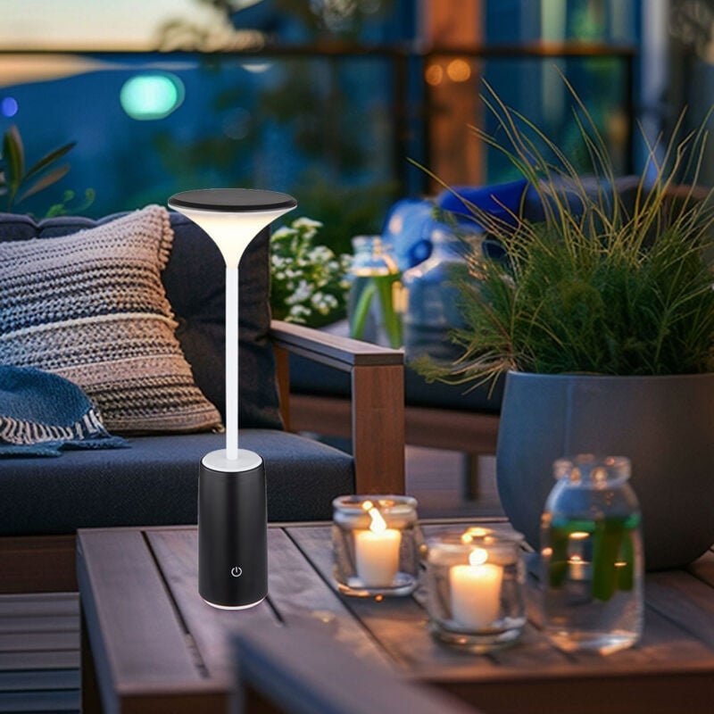 Globo - Tischlampe Außenlampe Terrassenlampe Touchdimmer Akkulampe schwarz led h 33,8cm