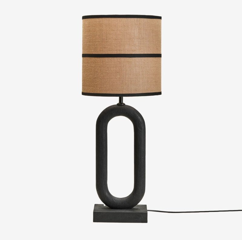 SKLUM Tiberia Tischlampe aus Mangoholz Schlichtes Schwarz