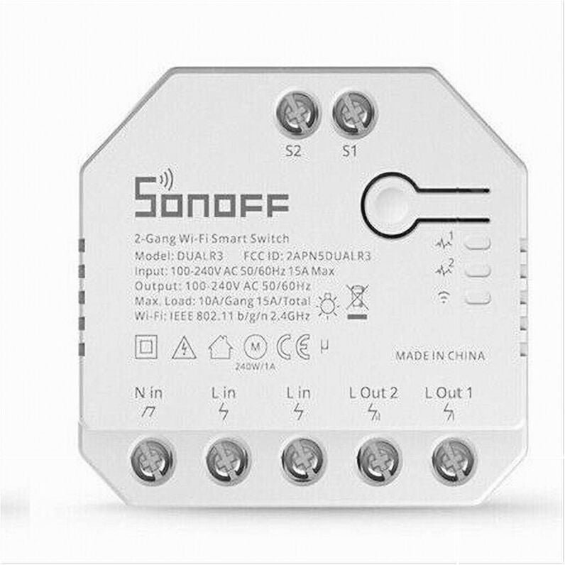 Trade Shop Traesio - Trade Shop - wifi-sprachsteuerung alexa google home 2 kanäle domotik sonoff dual R3 -