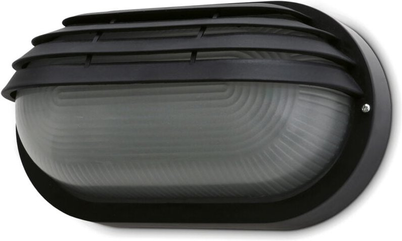 Wandleuchte Far Oval Klein Ip44 E27 12w Schwarz