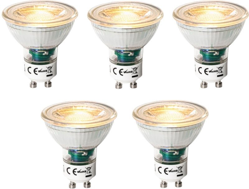 Luedd - Set mit 5 GU10 3-Stufen-Dimmbaren LED-Lampen 6W 460 lm 2000 - 6000K