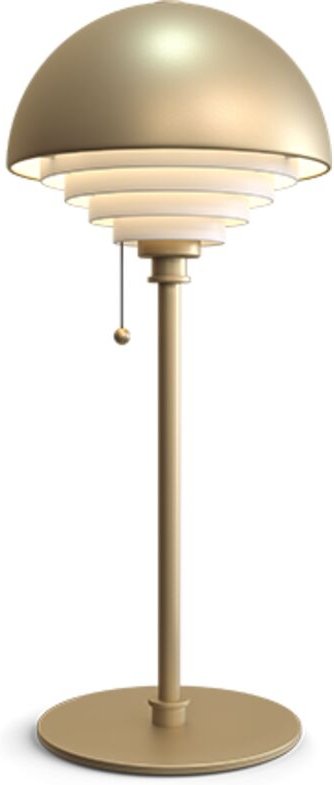 Herstal Tischlampe Messing, Schalterschirm 1x E27
