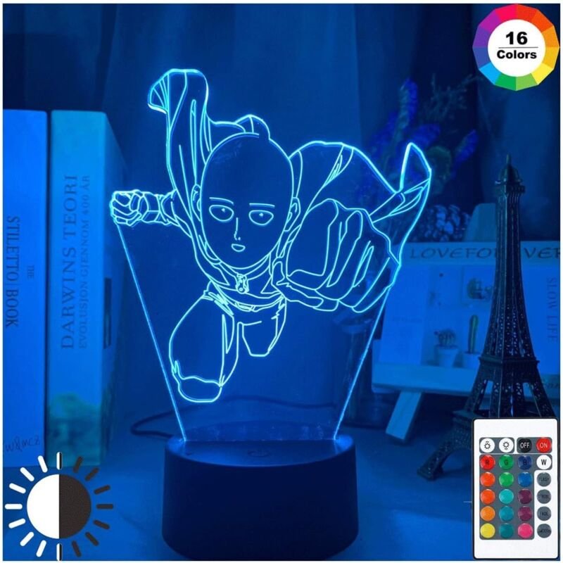 Aiperq - One Punch Man Saitama Figur Led Nachtlicht Lampe für Home Dekoration Nachtlicht Cool Manga Store Dekor Ideen Ti...