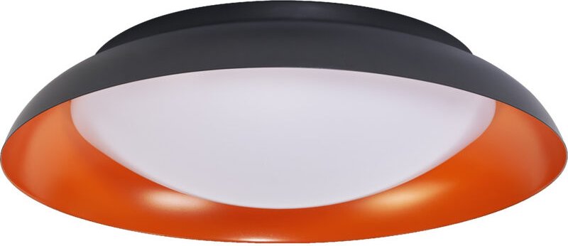 Ledvance - Orbis Plate LED-Deckenleuchte, schwarz-orange, 35W, 1700lm, 3000K, 430mm, 830 freundliches Warmweiß, durch Ki...