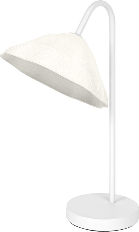 Ledvance - weiße Dekor Lotusblatt Metall- und Pappmaché-Tischleuchte, E14, dimmbar, 219 mm, Lampenschirm aus recyceltem ...