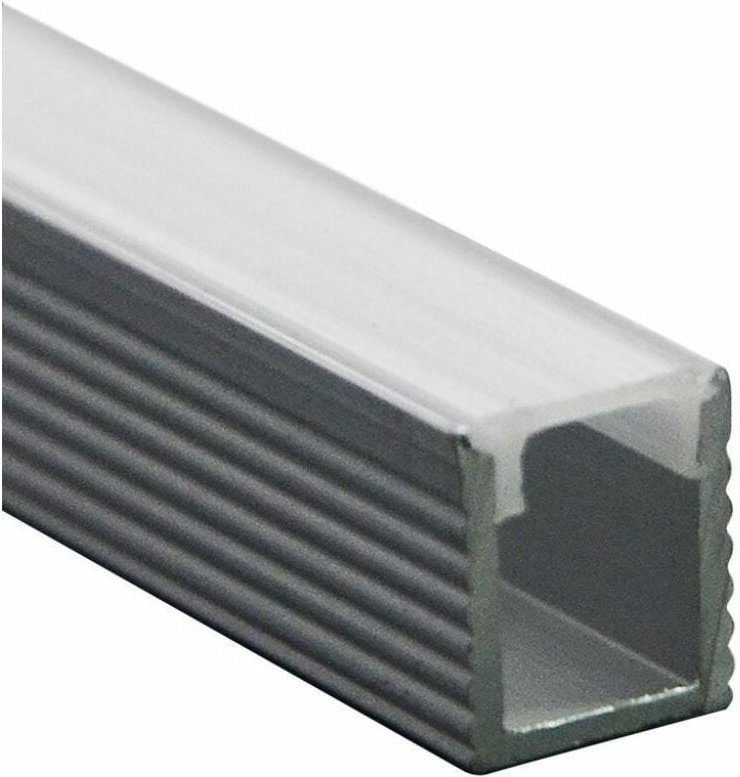 V-TAC Silbernes Aluminiumprofil für versenkte LED-Streifen, Satin-Finish, 2000 x 7,8 x 9 mm