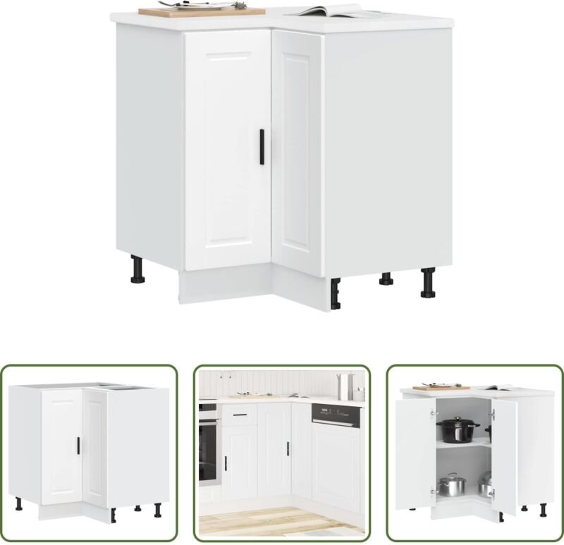 Holzwerkstoff - Küchen-Eckunterschrank Porto Weiß Holzwerkstoff