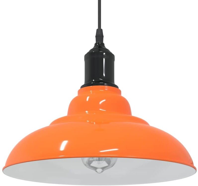 Pendelleuchte Höhenverstellbar E27 Orange Glänzend Ø31cm Metall Vidaxl