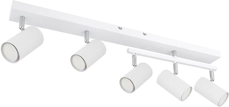 Deckenstrahler weiß Deckenstrahler weiß 5 flammig Spotleuchte beweglich, Spots flexibel, Metall skandinavisch, 5x GU10 F...