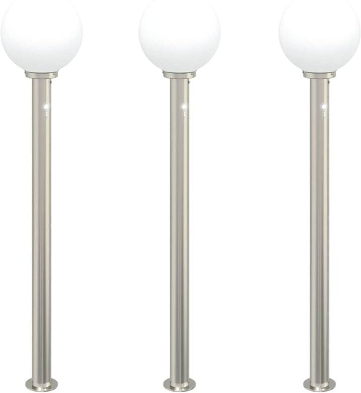 Pollerleuchten mit Sensor 3 Stk. 120 cm Edelstahl IP44 vidaXL