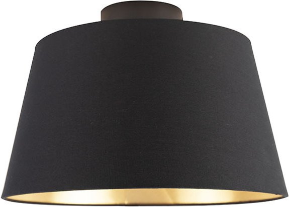 Thumbnail - Deckenleuchte mit Baumwollschirm schwarz mit Gold 32 cm - Combi schwarz