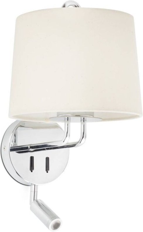 Montreal Wandleuchte innen mit Leser chrom/beige 24033-02