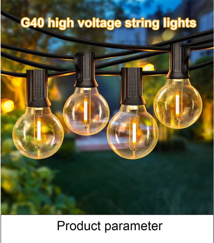 Solar-Lichterkette für draußen, 7,6 m, warmweiße Solarleuchten mit 25+1 bruchsicheren G40-Glühbirnen, wasserdichte Solar...