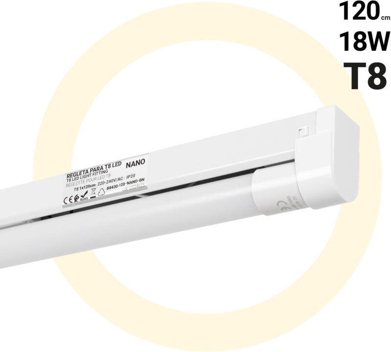 Kit Röhrenhalterung + LED-Röhre T8 - 18W - 120cm