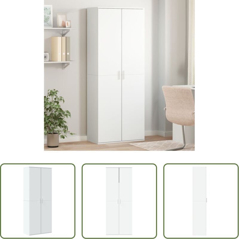 Hochregal - Highboard Weiß 70x35x180 cm Holzwerkstoff