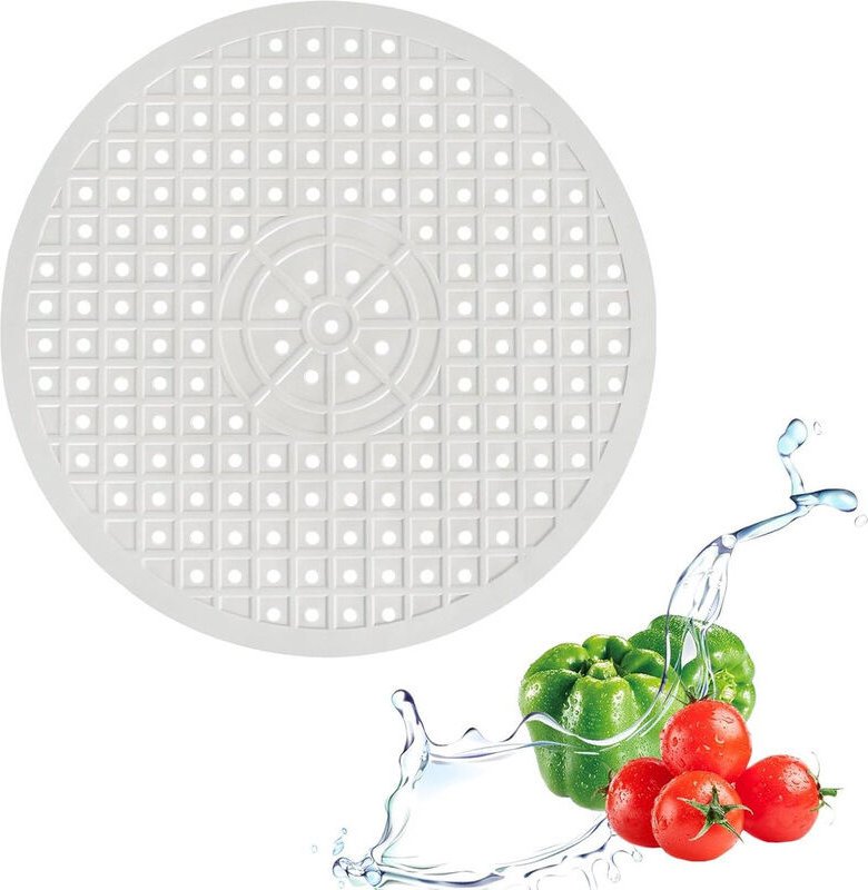 Spülbeckenmatte – Gummimatte für die Küchenspüle – Durchmesser 31 cm – 1 Stück – Rund, weiß – 30,6 cm