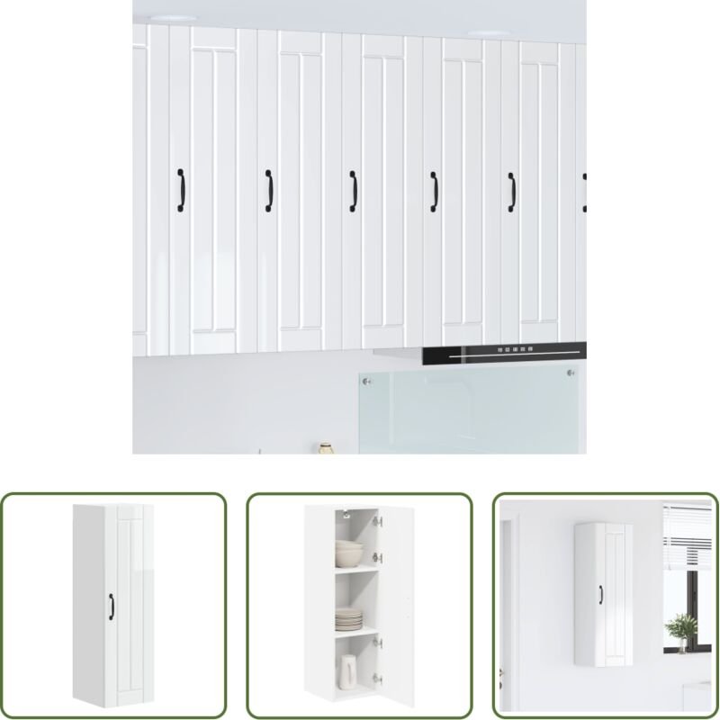 Küchenschrank Hochglanz Weiß - Küchenschrank Hochglanz Weiß 30 x 31 x 100 cm Holzwerkstoff