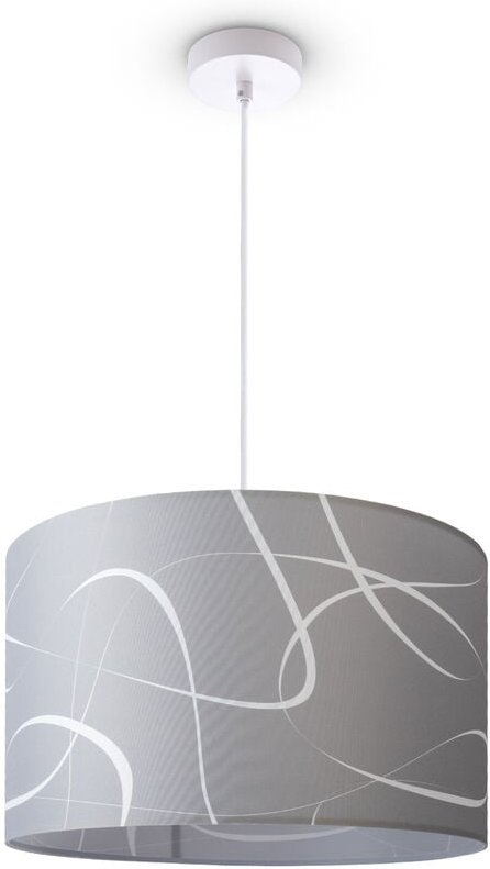 Deckenlampe Wohnzimmer Pendelleuchte Esstisch Lampenschirm Stoff Modern Abstrakt Pendelleuchte - Weiß, Design 4 (Ø45,5 c...