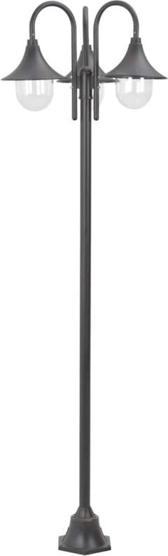 Garten-Pollerleuchte E27 220 cm Aluminium 3-Laterne Bronze - Vidaxl
