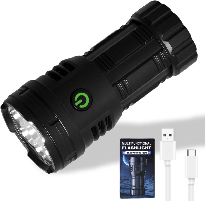 Lycxames - Stück 8 led Mini-LED-Taschenlampe, ultrastark, Taschenlampe, leistungsstarke militärische taktische Taschenla...