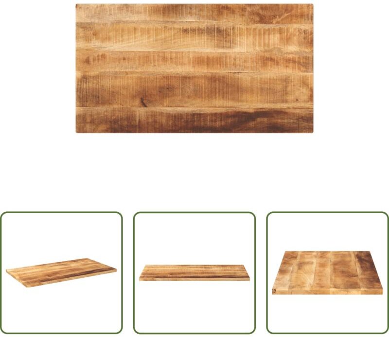 vidaXL Tischplatte - Tischplatte 100x60x1,5 cm Rechteckig Raues Massivholz Mango