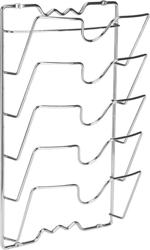 Vertikaler Deckelhalter aus Metall, Wandmontierter Deckelorganizer mit 5 Fächern, Aufbewahrung für Topfdeckel zur Schran...