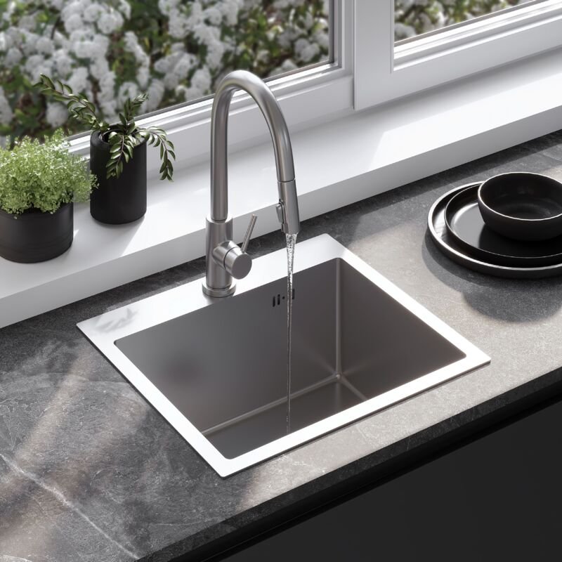 REA - spülbecken leo 50 brush nickel