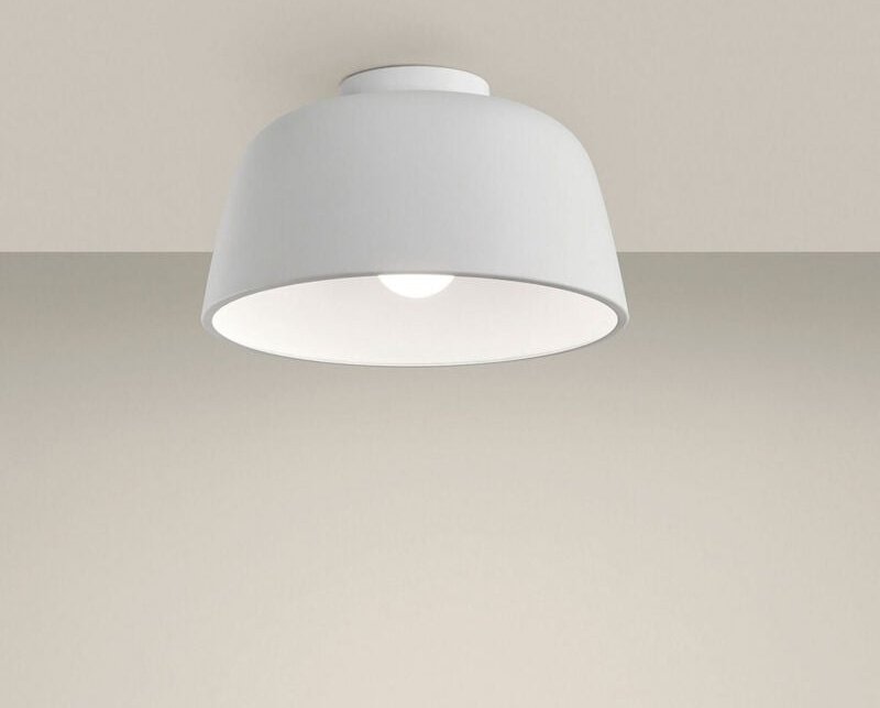 Leds-c4 - leds C4 Miso mm285mm Zylindrisches Semi Flush Light Small White E27