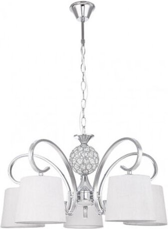 Bogota lampe 5xe14 chrom weiss lampenschirm regx57x57 cm