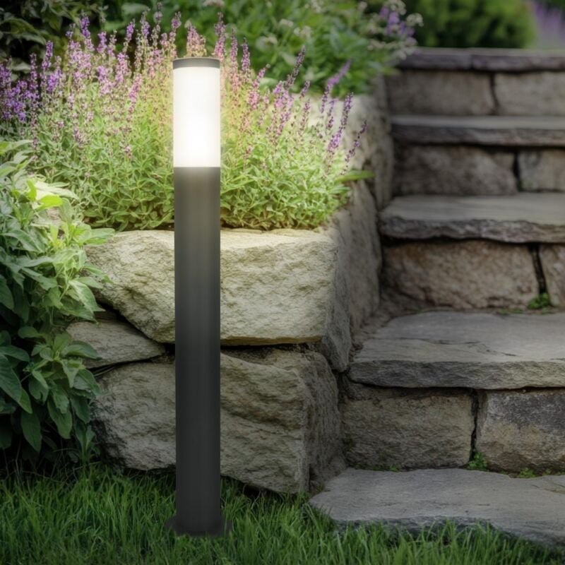 Pollerleuchte anthrazit 80cm für außen E27 Fassung - Ausführung: ohne - Leuchtmittel: Ohne