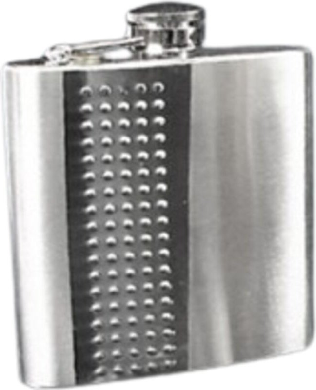 Eleganter Gentelo Flachmann aus Edelstahl, 210 ml, Silber