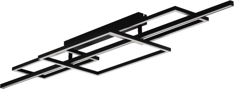 Eglo - led Deckenlampe Puebla, geometrische Deckenleuchte, Wohnzimmerlampe aus Metall in Schwarz und Kunststoff in Weiß,...