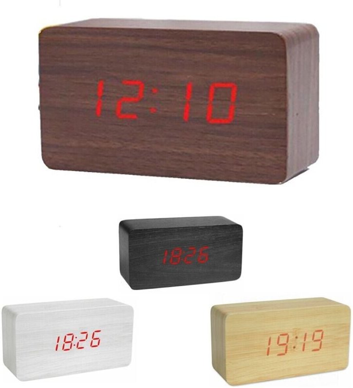 Digitalerled-Weckerinholzoptikmitalarmtonundtemperaturanzeige1295