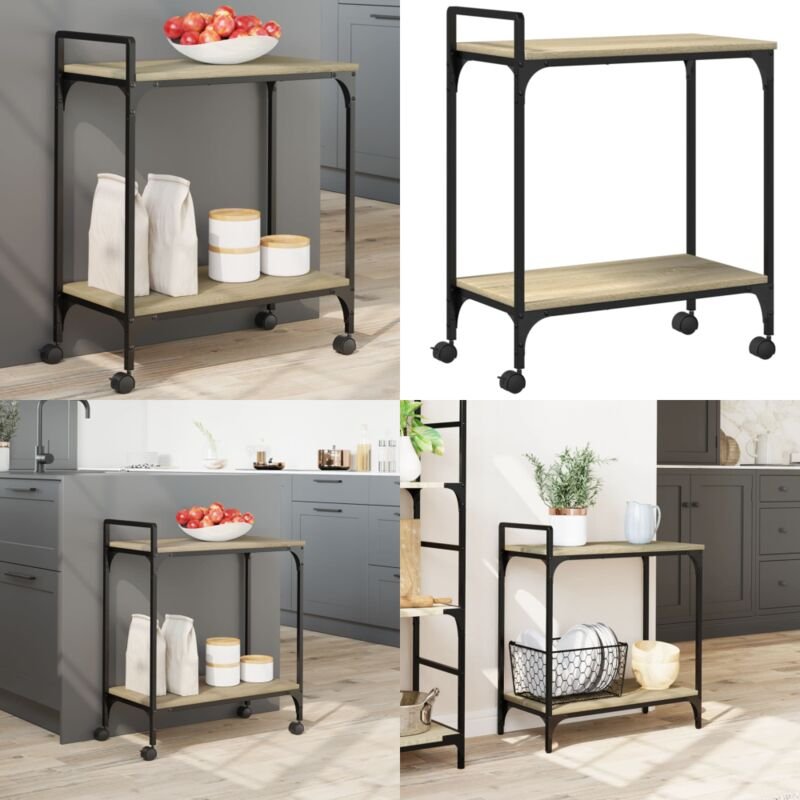 Küchenwagen Sonoma-Eiche 60,5x31x72,5 cm Holzwerkstoff - Küchentisch - Küchenschrank - Kücheninsel - Rollwagen - Mobilia...