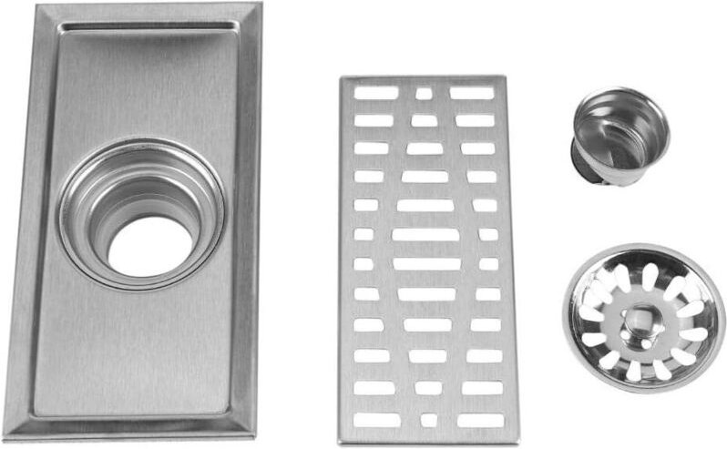 Csparkv - Bodenablauf, rechteckiger Bodenablauf, 20 x 10 cm, rechteckig, dicker Stahl-Bodenablauf, Badezimmer-Duschablau...