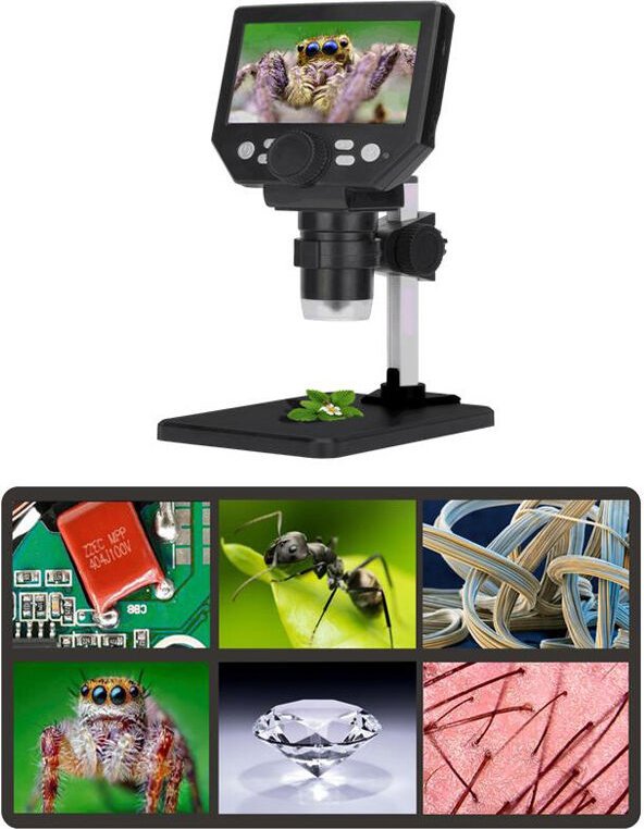 4,3 Zoll digitales Mikroskop, 8 Megapixel HD-Bildschirm, 1-1000-facher Zoom, 8 LED-Leuchten und wiederaufladbarer Akku f...