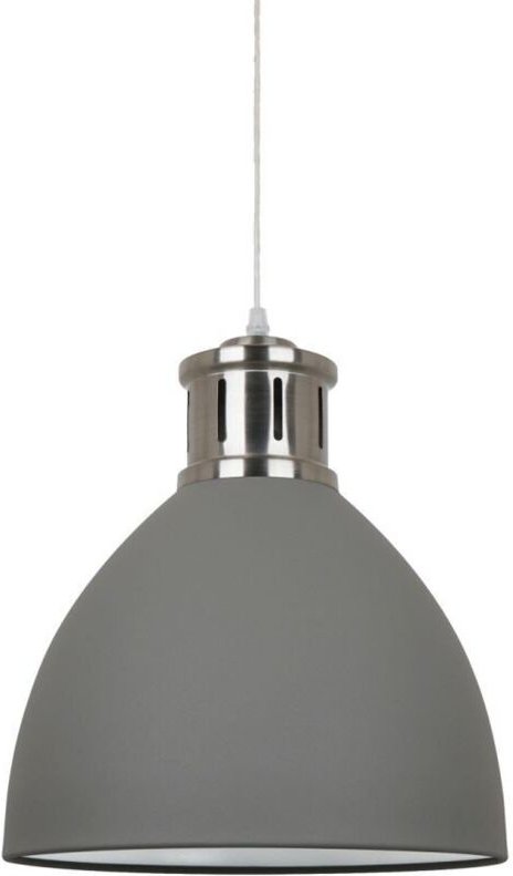 Lola - Industrielle und Retro hängende Anhänger grau Satin Nickel 1 Licht mit grauem Farbton, E27 - Italux