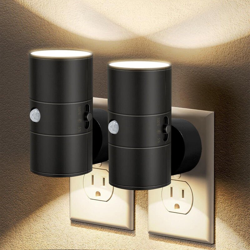 Set mit 2 modernen LED-Wandlampen mit Sensor – Nachtlichter, einstellbare Helligkeit 0–100 lm, warmweißes Licht, für Sch...